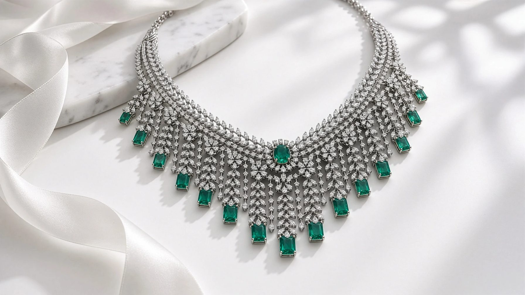 Shahzadi Emerald Bib Necklace